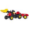 Svet Kolica | Traktor Rolly kid sa utovarivačem i prikolicom, crveni 023127Traktor Rolly kid sa utovarivačem i prikolicom, crveni 023127
