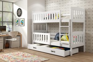 Svet Kolica | KREVET NA SPRAT KUBUS 200x90 SA FIOKOM- Beli
