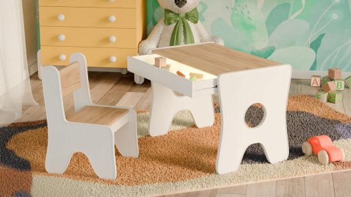 Svet Kolica | Sto sa fiokom i 1 stolicom- WalnutSto sa fiokom i 1 stolicom- Walnut