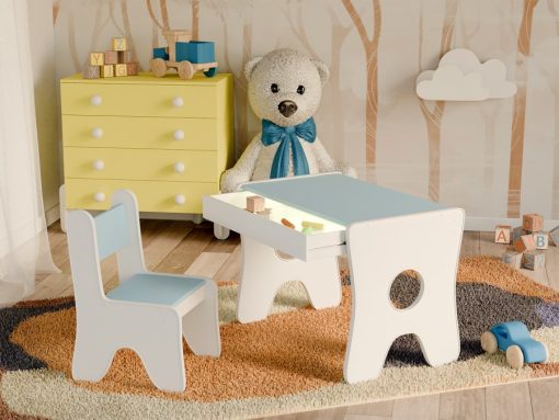 Svet Kolica | Sto sa fiokom i 1 stolicom- BlueSto sa fiokom i 1 stolicom- Blue