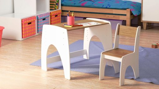 Svet Kolica | Podesivi sto sa 1 stolicom- WalnutPodesivi sto sa 1 stolicom- Walnut