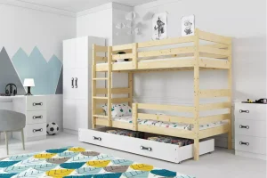 Svet Kolica | KREVET NA SPRAT Eryk 190x90 SA FIOKOM- NATUR