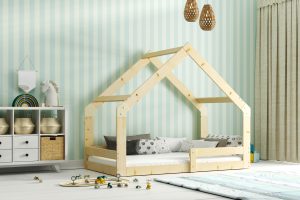 Svet Kolica | KREVET Montessori Domek 160x80- Prirodno drvo