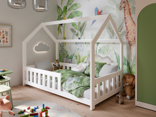 Svet Kolica | KREVET Domek Dubi 160x80cm- BeliKREVET Domek Dubi 160x80cm- Beli